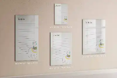 Glazen magneetbord met decoratieve print Verlanglijstje