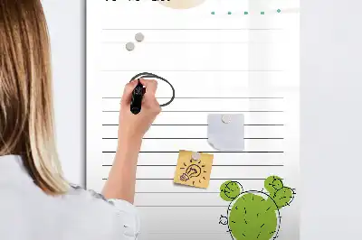 Magnetisch glazen memobord voor aan de muur to-do lijst