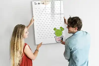 Magnetisch glazen memobord voor aan de muur to-do lijst