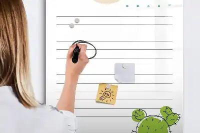 Magnetisch glazen memobord voor aan de muur to-do lijst