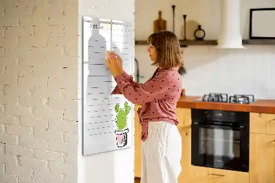 Magnetisch glazen memobord voor aan de muur to-do lijst