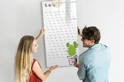 Magnetisch glazen memobord voor aan de muur to-do lijst