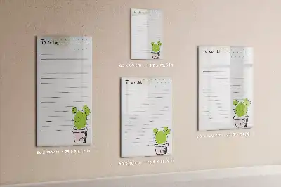 Magnetisch glazen memobord voor aan de muur to-do lijst