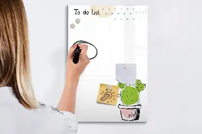 Magnetisch glazen memobord voor aan de muur to-do lijst