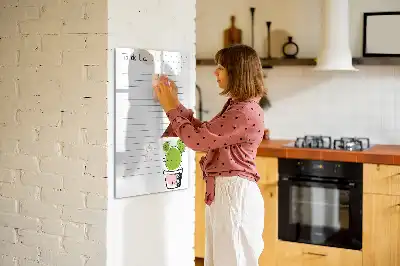 Magnetisch glazen memobord voor aan de muur to-do lijst
