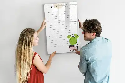 Magnetisch glazen memobord voor aan de muur to-do lijst