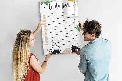 Glazen magneetbord met decoratieve to-do lijst print