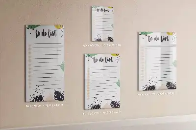 Glazen magneetbord met decoratieve to-do lijst print