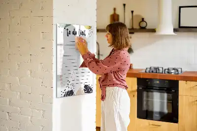 Glazen magneetbord met decoratieve to-do lijst print