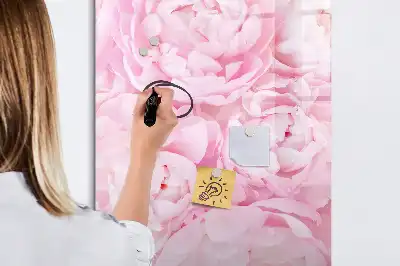 Magnetisch glazen memobord voor aan de muur met decoratie van zomerbloemen