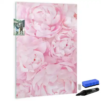 Magnetisch glazen memobord voor aan de muur met decoratie van zomerbloemen
