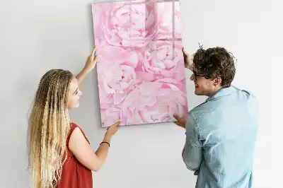 Magnetisch glazen memobord voor aan de muur met decoratie van zomerbloemen