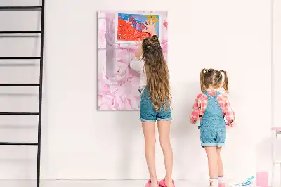 Magnetisch glazen memobord voor aan de muur met decoratie van zomerbloemen