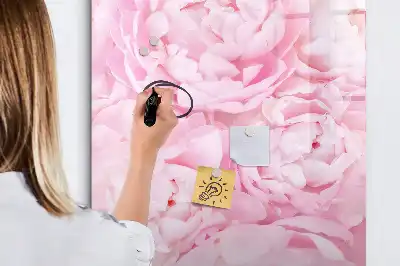 Magnetisch glazen memobord voor aan de muur met decoratie van zomerbloemen
