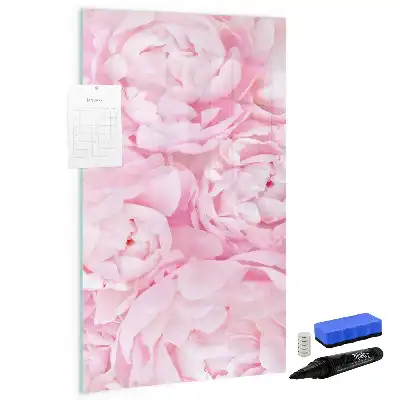 Magnetisch glazen memobord voor aan de muur met decoratie van zomerbloemen