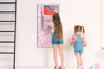 Magnetisch glazen memobord voor aan de muur met decoratie van zomerbloemen