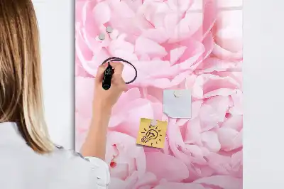 Magnetisch glazen memobord voor aan de muur met decoratie van zomerbloemen