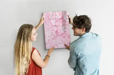 Magnetisch glazen memobord voor aan de muur met decoratie van zomerbloemen