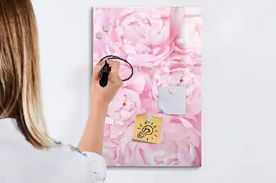 Magnetisch glazen memobord voor aan de muur met decoratie van zomerbloemen