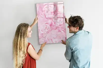 Magnetisch glazen memobord voor aan de muur met decoratie van zomerbloemen