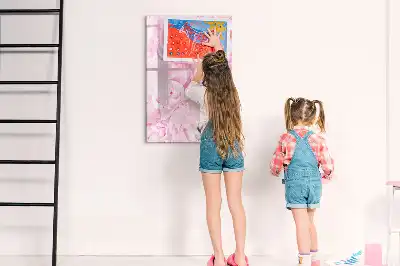 Magnetisch glazen memobord voor aan de muur met decoratie van zomerbloemen