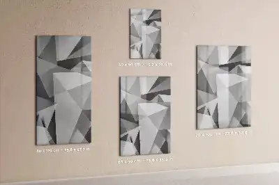 Magnetisch glazen memobord voor aan de muur met geometrische abstractie