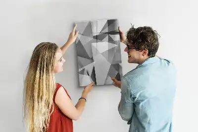 Magnetisch glazen memobord voor aan de muur met geometrische abstractie