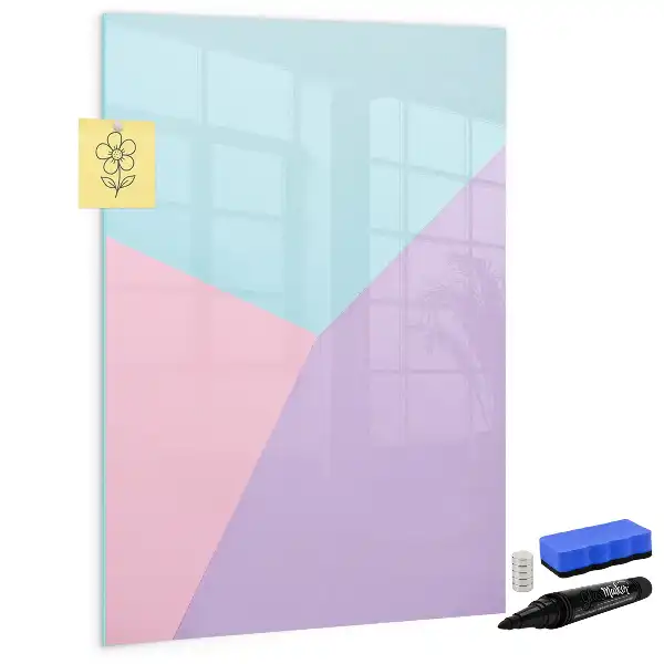 Glazen magneetbord met decoratieve print pastelpatroon