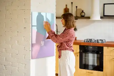 Glazen magneetbord met decoratieve print pastelpatroon