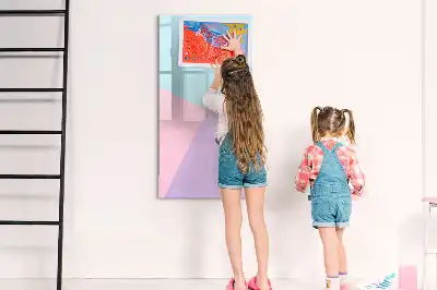 Glazen magneetbord met decoratieve print pastelpatroon