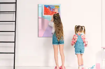 Glazen magneetbord met decoratieve print pastelpatroon