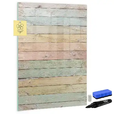 Magnetisch memobord van glas pastelkleurige wandmontage