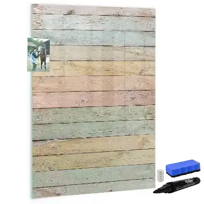 Magnetisch memobord van glas pastelkleurige wandmontage