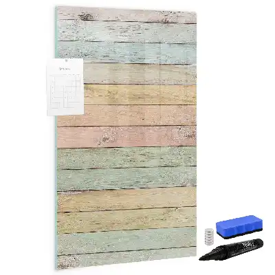 Magnetisch memobord van glas pastelkleurige wandmontage