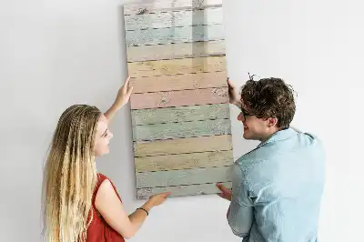 Magnetisch memobord van glas pastelkleurige wandmontage