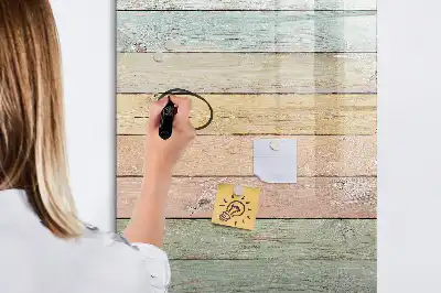 Magnetisch memobord van glas pastelkleurige wandmontage