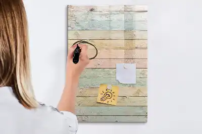 Magnetisch memobord van glas pastelkleurige wandmontage