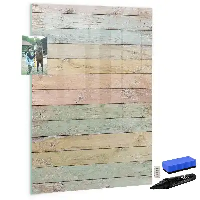 Magnetisch memobord van glas pastelkleurige wandmontage