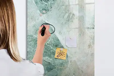 Glazen magneetbord met decoratieve print van marmersteen