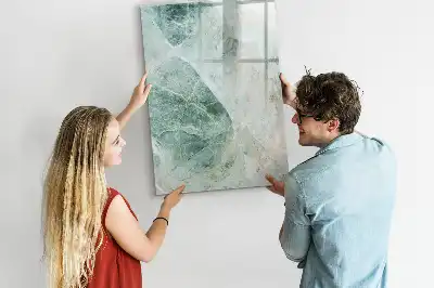 Glazen magneetbord met decoratieve print van marmersteen