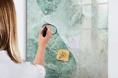 Glazen magneetbord met decoratieve print van marmersteen