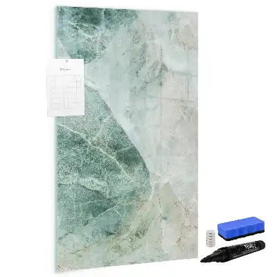 Glazen magneetbord met decoratieve print van marmersteen