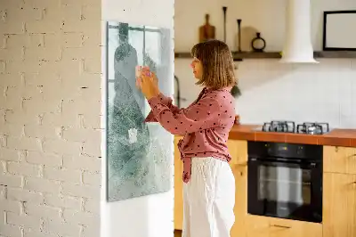 Glazen magneetbord met decoratieve print van marmersteen