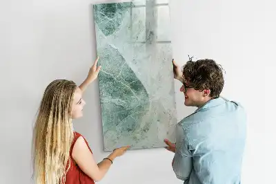 Glazen magneetbord met decoratieve print van marmersteen