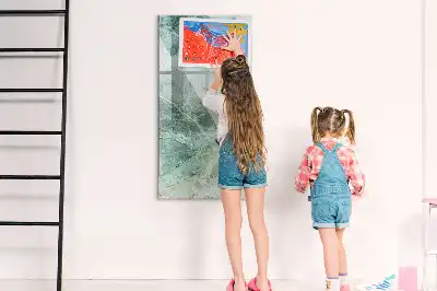 Glazen magneetbord met decoratieve print van marmersteen