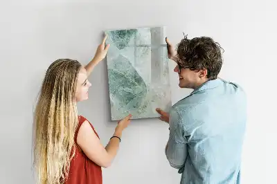 Glazen magneetbord met decoratieve print van marmersteen