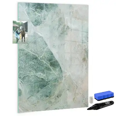 Glazen magneetbord met decoratieve print van marmersteen