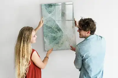 Glazen magneetbord met decoratieve print van marmersteen