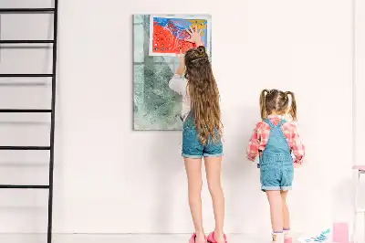 Glazen magneetbord met decoratieve print van marmersteen