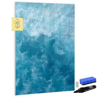 Magnetisch glazen memobord voor aan de muur met afbeelding van een oceaan